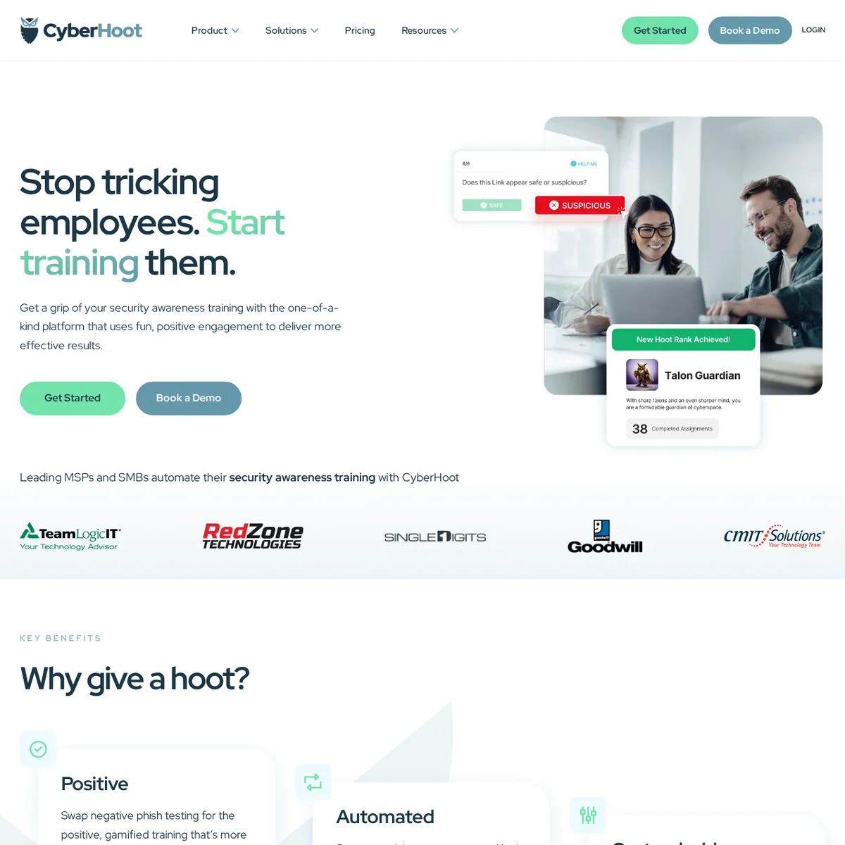CyberHoot website designed by Xander Marketing
