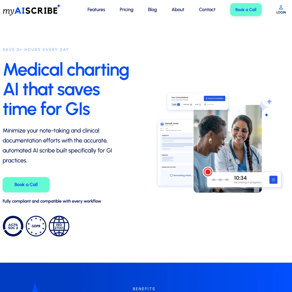 My AI Scribe website designed by Xander Marketing