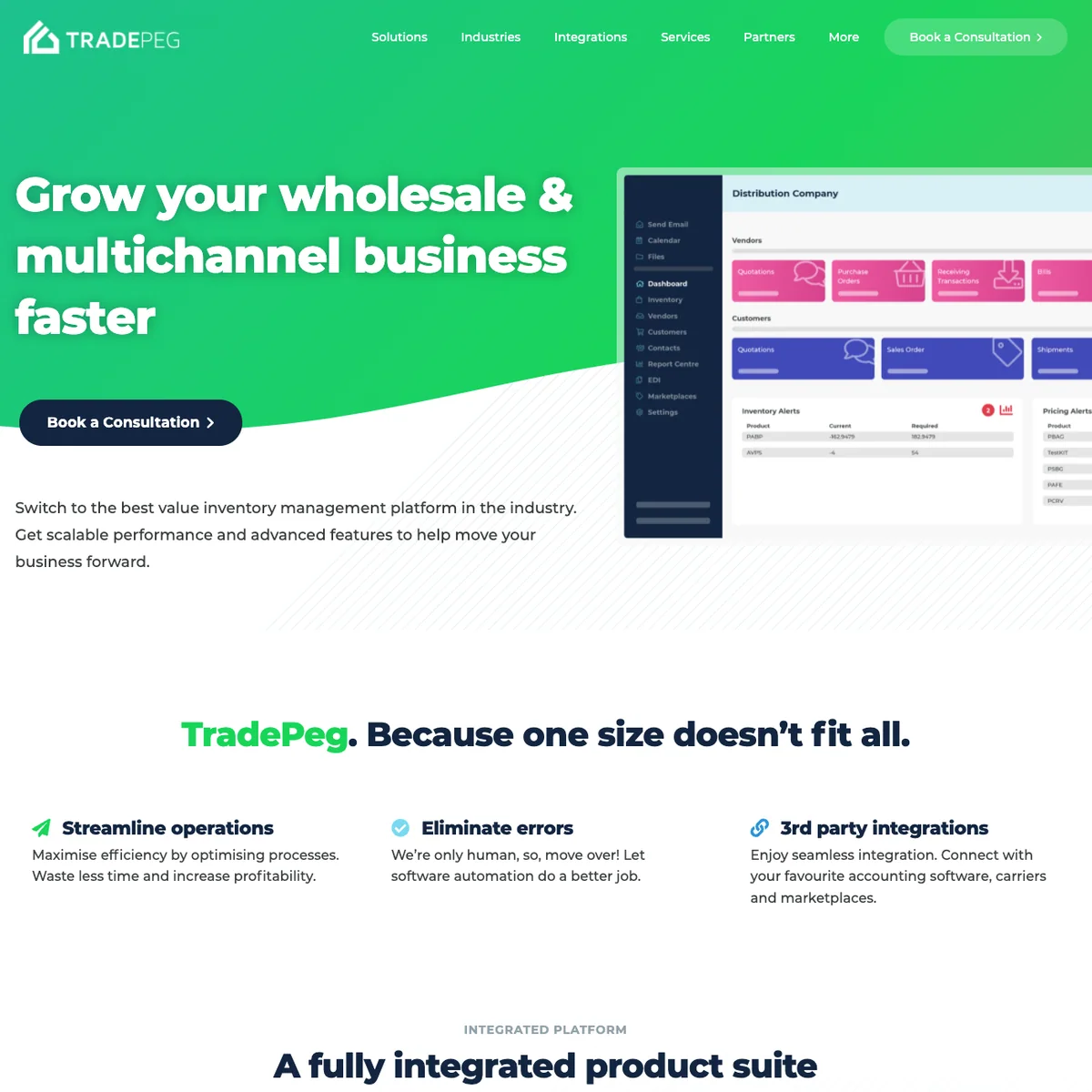 TradePeg website designed by Xander Marketing
