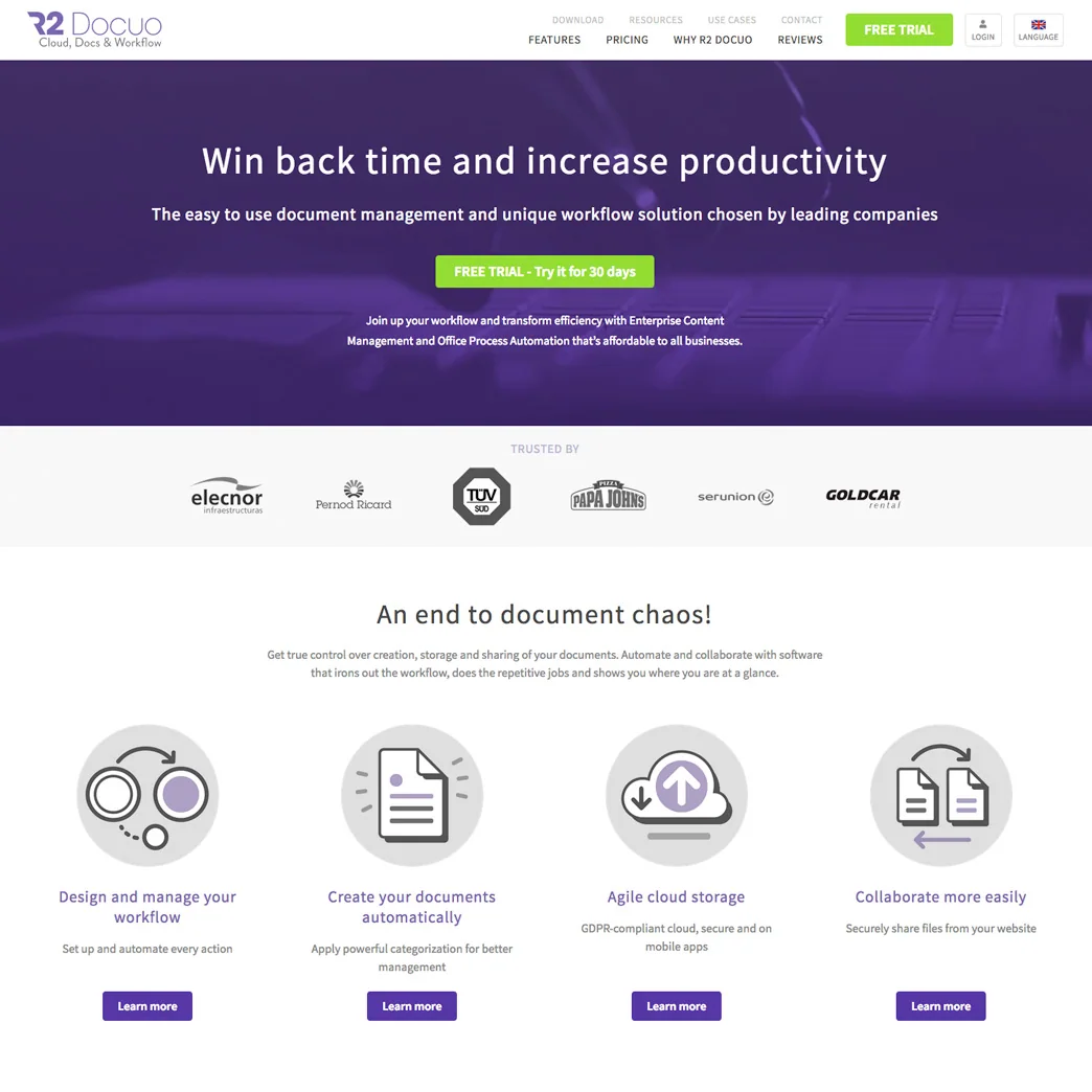 R2 Docuo website designed by Xander Marketing