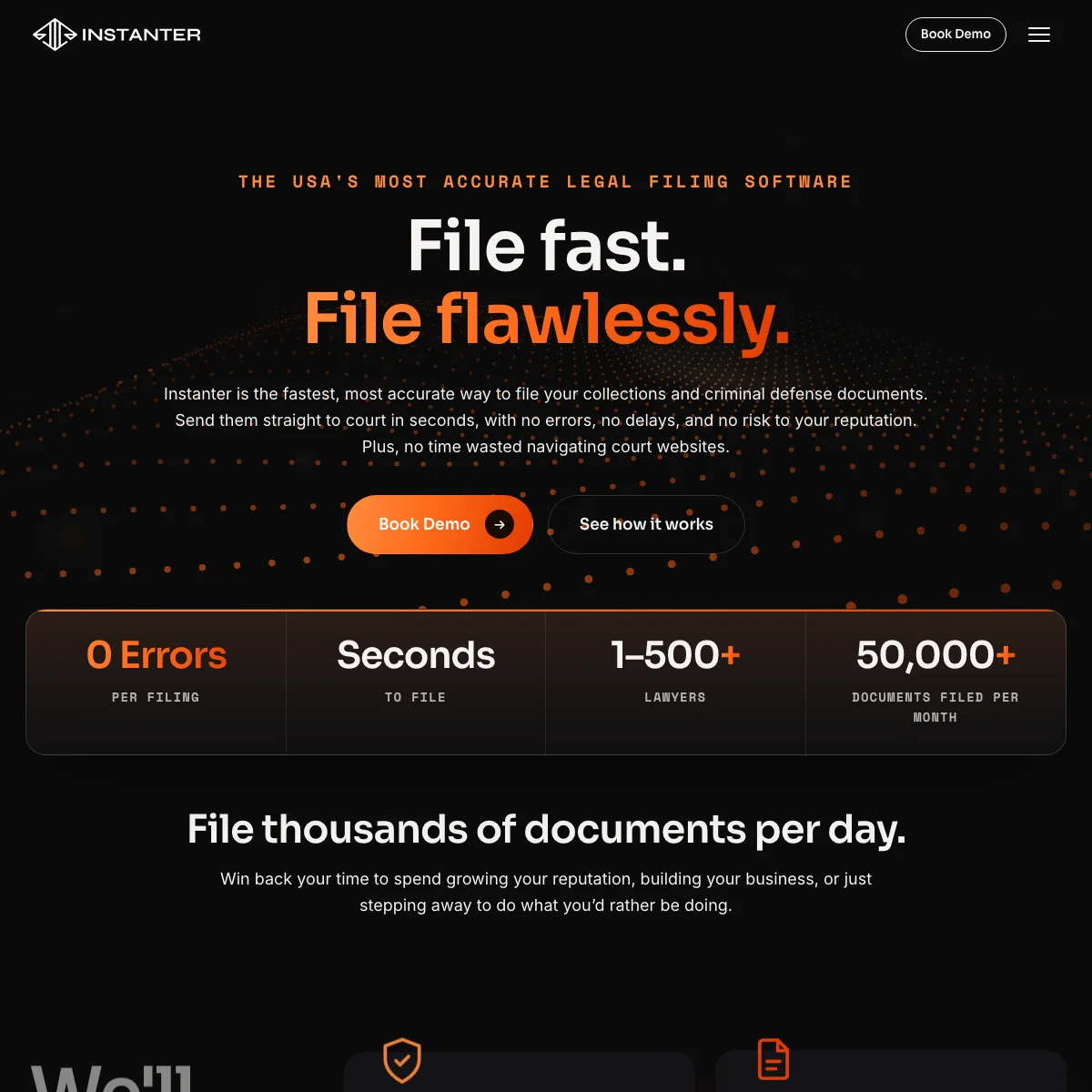 Instanter website designed by Xander Marketing